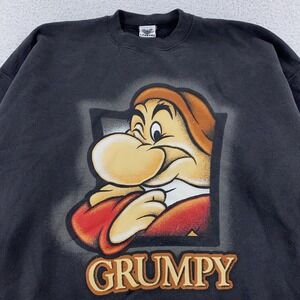 Vintage 90s Disney Grumpy Sweatshirt Mens XL Crewneck Snow White Cartoon Movie